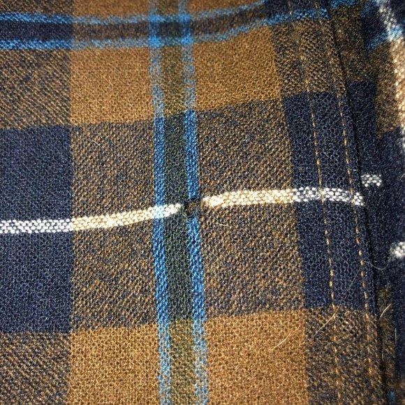 VTG PENDLETON ORIGINAL BOARD SHIRT SZ L LOOP COLLAR WOOL USA BROWN SURF PLAID - Picture 8 of 8